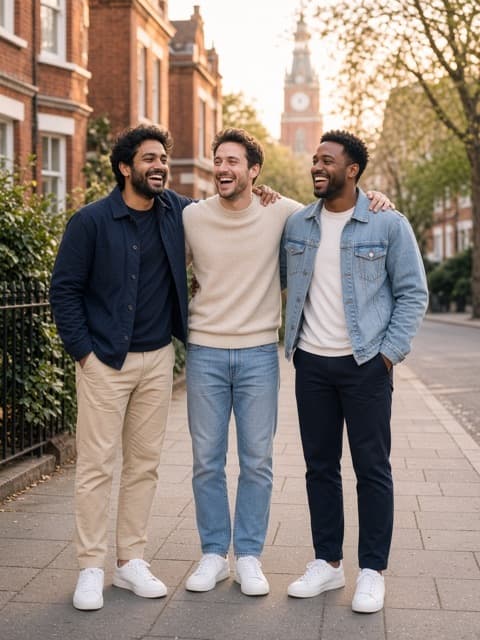 Group photo of three friends